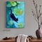 Black Cat in Pond Canvas Wall Decor - Premium Pine Frame, Mortise - Tenon Joint & Non - Toxic Water - Based Ink | 12*8inch